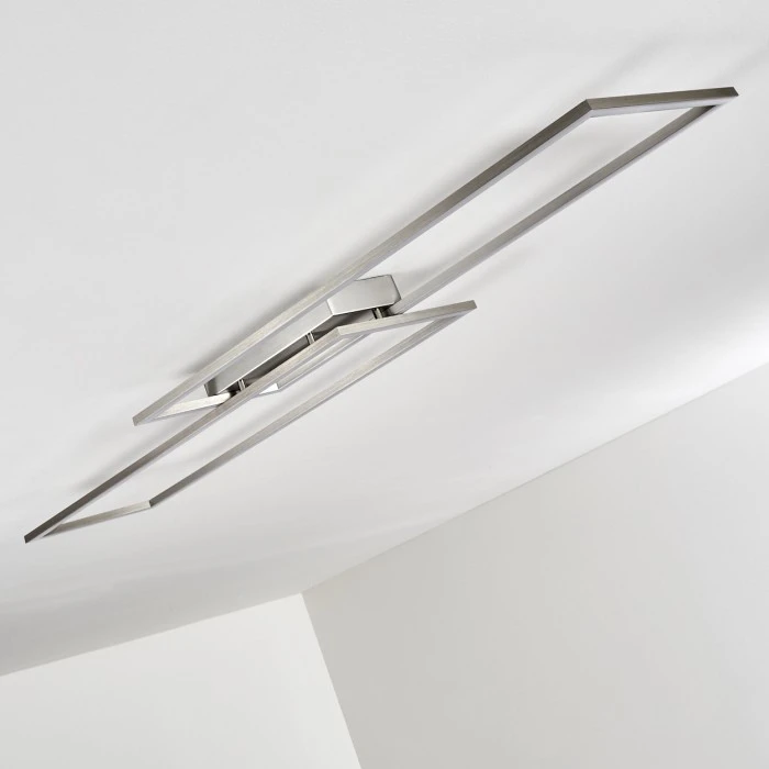 Hofstein Veyrier Deckenleuchte LED Stahl gebürstet, 2-flammig 9 Hofstein Veyrier Deckenleuchte LED Stahl gebürstet, 2-flammig – Bild 9