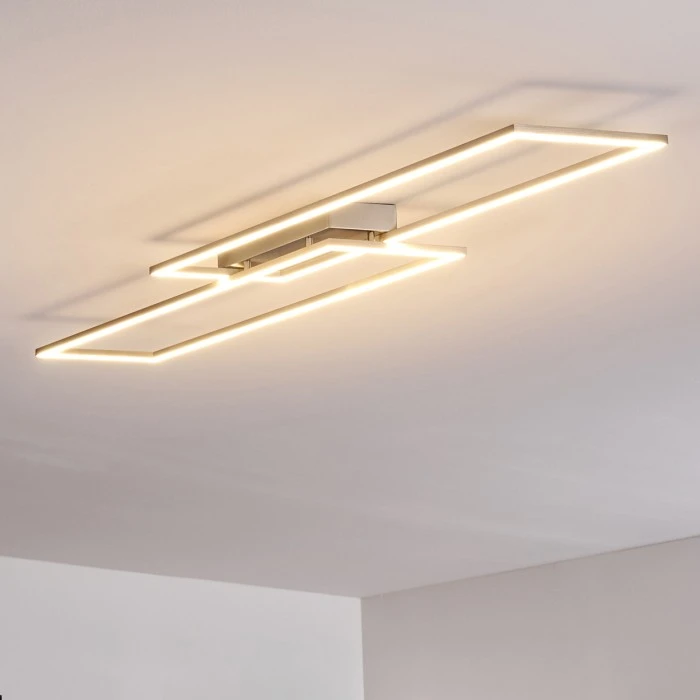 Hofstein Veyrier Deckenleuchte LED Stahl gebürstet, 2-flammig 10 Hofstein Veyrier Deckenleuchte LED Stahl gebürstet, 2-flammig – Bild 10