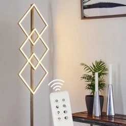 Hofstein Veyrier Stehleuchte LED Nickel-Matt, 3-flammig, Fernbedienung