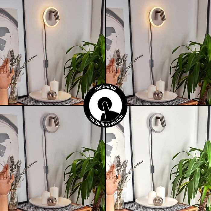 Hofstein Viata Wandleuchte LED Nickel-Matt, Grau, 2-flammig 2 Hofstein Viata Wandleuchte LED Nickel-Matt, Grau, 2-flammig – Bild 2