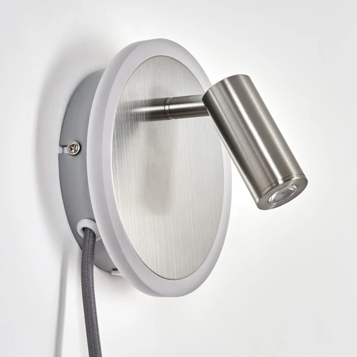 Hofstein Viata Wandleuchte LED Nickel-Matt, Grau, 2-flammig 8 Hofstein Viata Wandleuchte LED Nickel-Matt, Grau, 2-flammig – Bild 8