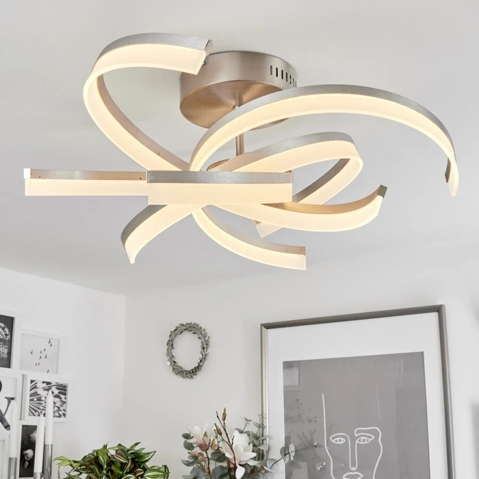 Hofstein Vignats Deckenleuchte LED Nickel-Matt, 4-flammig, Fernbedienung 9 Hofstein Vignats Deckenleuchte LED Nickel-Matt, 4-flammig, Fernbedienung – Bild 9