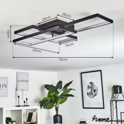Hofstein Vilellot Deckenleuchte LED Schwarz, 1-flammig, Farbwechsler -LED Leuchten Verkäufe 2022 vilellot deckenleuchte h3457214 3