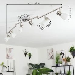 Hofstein Villaseca Deckenleuchte LED Nickel-Matt, 6-flammig -LED Leuchten Verkäufe 2022 villaseca deckenleuchte h3611470 3