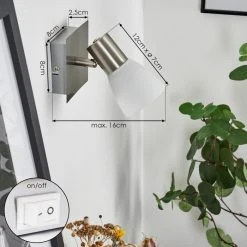 Hofstein Villaseca&nbsp; Wandleuchte LED Nickel-Matt, 1-flammig -LED Leuchten Verkäufe 2022 villaseca wandleuchte h3651636 3