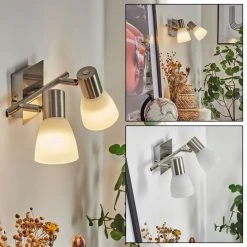Hofstein Villaseca Wandleuchte LED Nickel-Matt, 2-flammig