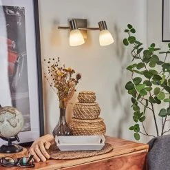 Hofstein Villaseca Wandleuchte LED Nickel-Matt, 2-flammig -LED Leuchten Verkäufe 2022 villaseca wandleuchte h3651650 6