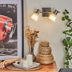 Hofstein Villaseca Wandleuchte LED Nickel-Matt, 2-flammig -LED Leuchten Verkäufe 2022 villaseca wandleuchte h3651650 8