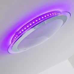 Hofstein Vittangi Deckenleuchte LED Chrom, 1-flammig, Fernbedienung, Farbwechsler -LED Leuchten Verkäufe 2022 vittangi deckenleuchte h3007181 12