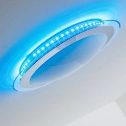 Hofstein Vittangi Deckenleuchte LED Chrom, 1-flammig, Fernbedienung, Farbwechsler -LED Leuchten Verkäufe 2022 vittangi deckenleuchte h3007181 15