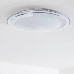 Hofstein Vittangi Deckenleuchte LED Chrom, 1-flammig, Fernbedienung, Farbwechsler -LED Leuchten Verkäufe 2022 vittangi deckenleuchte h3007181 20