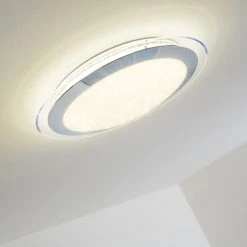 Hofstein Vittangi Deckenleuchte LED Chrom, 1-flammig, Fernbedienung, Farbwechsler -LED Leuchten Verkäufe 2022 vittangi deckenleuchte h3007181 4