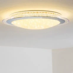 Hofstein Vittangi Deckenleuchte LED Chrom, 1-flammig, Fernbedienung, Farbwechsler -LED Leuchten Verkäufe 2022 vittangi deckenleuchte h3007181 6