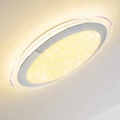 Hofstein Vittangi Deckenleuchte LED Chrom, 1-flammig, Fernbedienung, Farbwechsler -LED Leuchten Verkäufe 2022 vittangi deckenleuchte h3007181 7