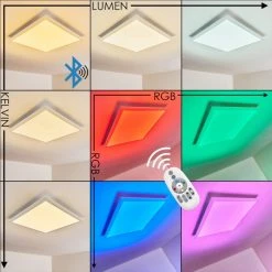 Hofstein Voisines Deckenpanel LED Weiß, 1-flammig, Fernbedienung, Farbwechsler -LED Leuchten Verkäufe 2022 voisines deckenpanel h3267738 do1 3