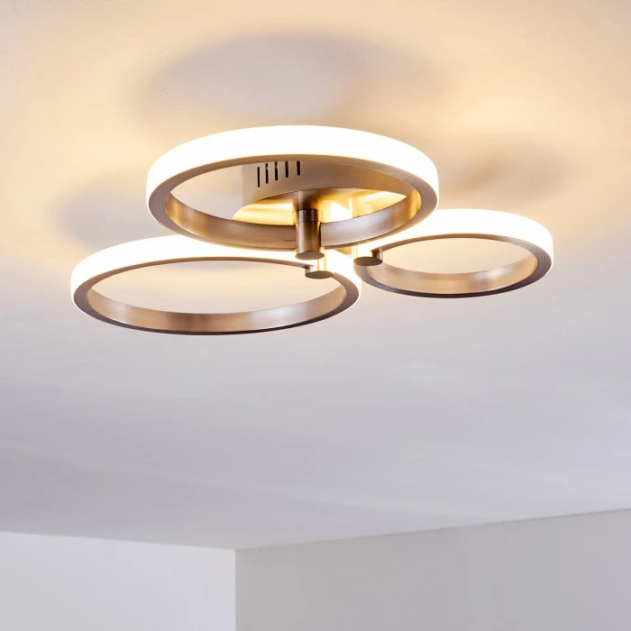 Hofstein Volonne Deckenleuchte LED Silber, 3-flammig 4 Hofstein Volonne Deckenleuchte LED Silber, 3-flammig – Bild 4