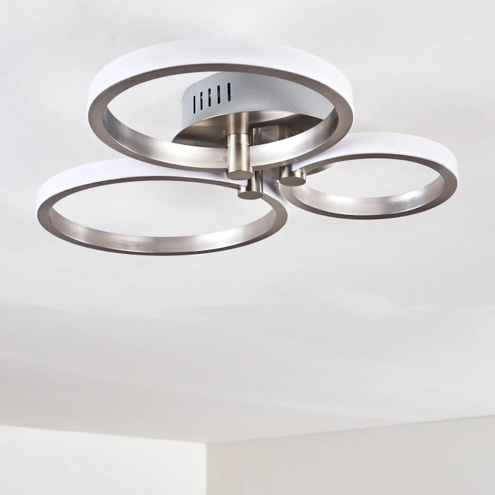 Hofstein Volonne Deckenleuchte LED Silber, 3-flammig 5 Hofstein Volonne Deckenleuchte LED Silber, 3-flammig – Bild 5