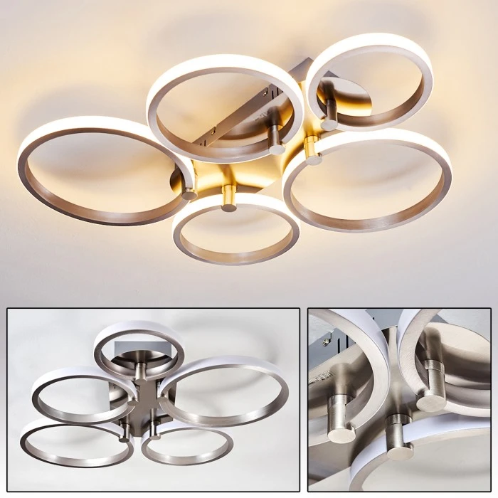 Hofstein Volonne Deckenleuchte LED Silber, 5-flammig 1 Hofstein Volonne Deckenleuchte LED Silber, 5-flammig