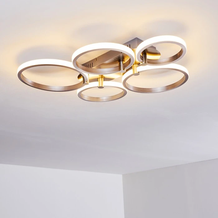 Hofstein Volonne Deckenleuchte LED Silber, 5-flammig 3 Hofstein Volonne Deckenleuchte LED Silber, 5-flammig – Bild 3