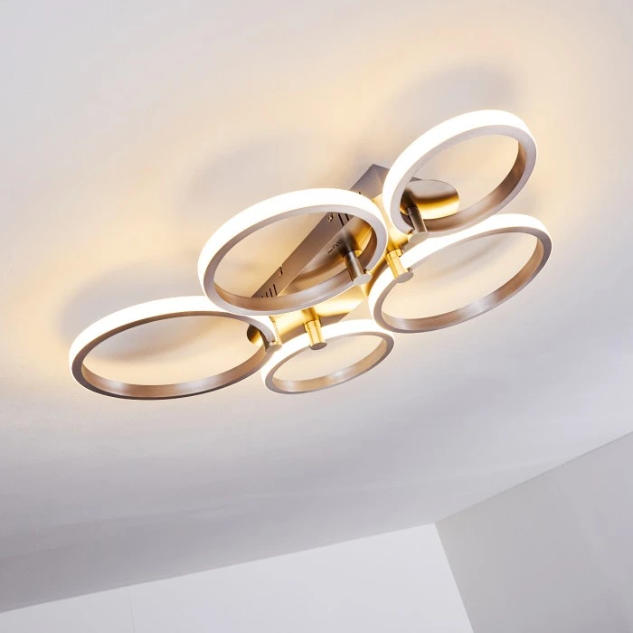 Hofstein Volonne Deckenleuchte LED Silber, 5-flammig 4 Hofstein Volonne Deckenleuchte LED Silber, 5-flammig – Bild 4