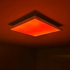 Hofstein Wabos Deckenpanel LED Weiß, 1-flammig, Fernbedienung, Farbwechsler -LED Leuchten Verkäufe 2022 wabos deckenpanel h3001349 24