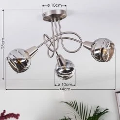 Hofstein Warga Deckenleuchte LED Nickel-Matt, 3-flammig -LED Leuchten Verkäufe 2022 warga deckenleuchte h3390160 3