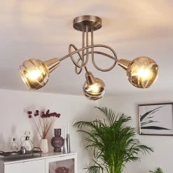 Hofstein Warga Deckenleuchte LED Nickel-Matt, 3-flammig -LED Leuchten Verkäufe 2022 warga deckenleuchte h3390160 6