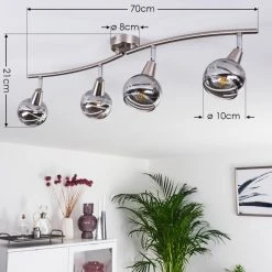 Hofstein Warga Deckenleuchte LED Nickel-Matt, 4-flammig -LED Leuchten Verkäufe 2022 warga deckenleuchte h3390184 3