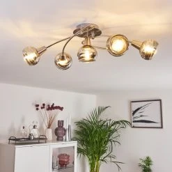 Hofstein Warga Deckenleuchte LED Nickel-Matt, 5-flammig