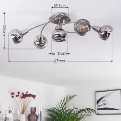 Hofstein Warga Deckenleuchte LED Nickel-Matt, 5-flammig -LED Leuchten Verkäufe 2022 warga deckenleuchte h3390207 3