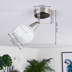 Hofstein Warga Deckenleuchte LED Nickel-Matt, 1-flammig -LED Leuchten Verkäufe 2022 warga deckenleuchte h3395189 3