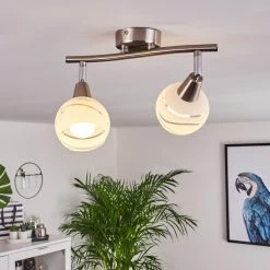 Hofstein Warga Deckenleuchte LED Nickel-Matt, 2-flammig -LED Leuchten Verkäufe 2022 warga deckenleuchte h3395226 6