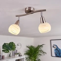 Hofstein Warga Deckenleuchte LED Nickel-Matt, 2-flammig -LED Leuchten Verkäufe 2022 warga deckenleuchte h3395226 8