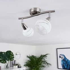 Hofstein Warga Deckenleuchte LED Nickel-Matt, 2-flammig -LED Leuchten Verkäufe 2022 warga deckenleuchte h3395226 9