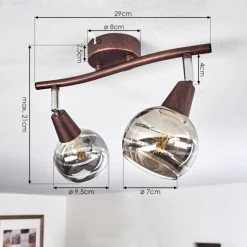 Hofstein Warga Deckenleuchte LED Bronze, 2-flammig -LED Leuchten Verkäufe 2022 warga deckenleuchte h3395257 3