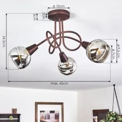Hofstein Warga Deckenleuchte LED Bronze, 3-flammig -LED Leuchten Verkäufe 2022 warga deckenleuchte h3395264 3
