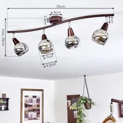 Hofstein Warga Deckenleuchte LED Bronze, 4-flammig -LED Leuchten Verkäufe 2022 warga deckenleuchte h3395288 3