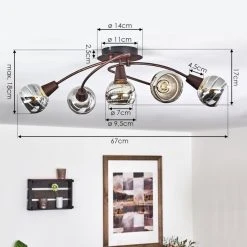 Hofstein Warga Deckenleuchte LED Bronze, 4-flammig -LED Leuchten Verkäufe 2022 warga deckenleuchte h3395325 3