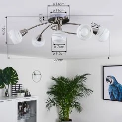 Hofstein Warga Deckenleuchte LED Nickel-Matt, 5-flammig -LED Leuchten Verkäufe 2022 warga deckenleuchte h3395479 3