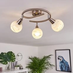 Hofstein Warga Deckenleuchte LED Nickel-Matt, 3-flammig -LED Leuchten Verkäufe 2022 warga deckenleuchte h3395486 6