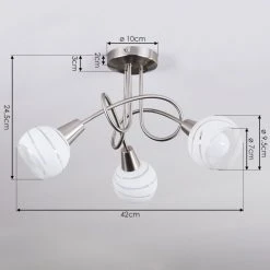 Hofstein Warga Deckenleuchte LED Nickel-Matt, 3-flammig -LED Leuchten Verkäufe 2022 warga deckenleuchte h3405819 3