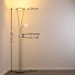 Hofstein Watino Deckenfluter LED Nickel-Matt, 3-flammig -LED Leuchten Verkäufe 2022 watino deckenfluter h000458 2