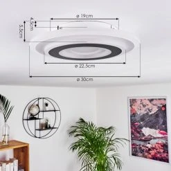 Hofstein Wawo Deckenpanel LED Grau, Weiß, 1-flammig, Fernbedienung -LED Leuchten Verkäufe 2022 wawo deckenpanel h3419151 3