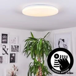 Hofstein Weesen Deckenpanel LED Weiß, 1-flammig, Bewegungsmelder