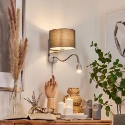 Hofstein Wiby Wandleuchte LED Nickel-Matt, 2-flammig -LED Leuchten Verkäufe 2022 wiby wandleuchte h3588390 8