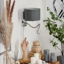 Hofstein Wiby Wandleuchte LED Nickel-Matt, 2-flammig -LED Leuchten Verkäufe 2022 wiby wandleuchte h3588390 9