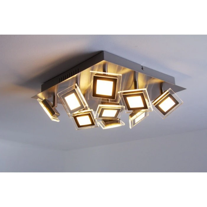 Wofi Leuchten Wofi Cholet Deckenleuchte LED Nickel-Matt, 9-flammig 1 Wofi Leuchten Wofi Cholet Deckenleuchte LED Nickel-Matt, 9-flammig
