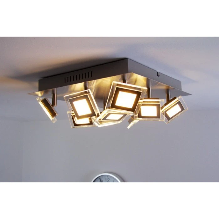 Wofi Leuchten Wofi Cholet Deckenleuchte LED Nickel-Matt, 9-flammig 12 Wofi Leuchten Wofi Cholet Deckenleuchte LED Nickel-Matt, 9-flammig – Bild 12