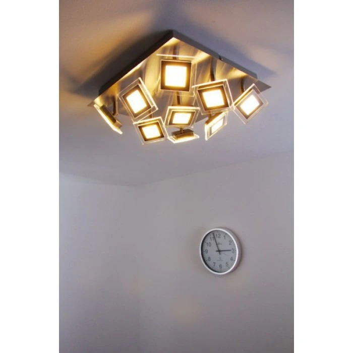 Wofi Leuchten Wofi Cholet Deckenleuchte LED Nickel-Matt, 9-flammig 3 Wofi Leuchten Wofi Cholet Deckenleuchte LED Nickel-Matt, 9-flammig – Bild 3