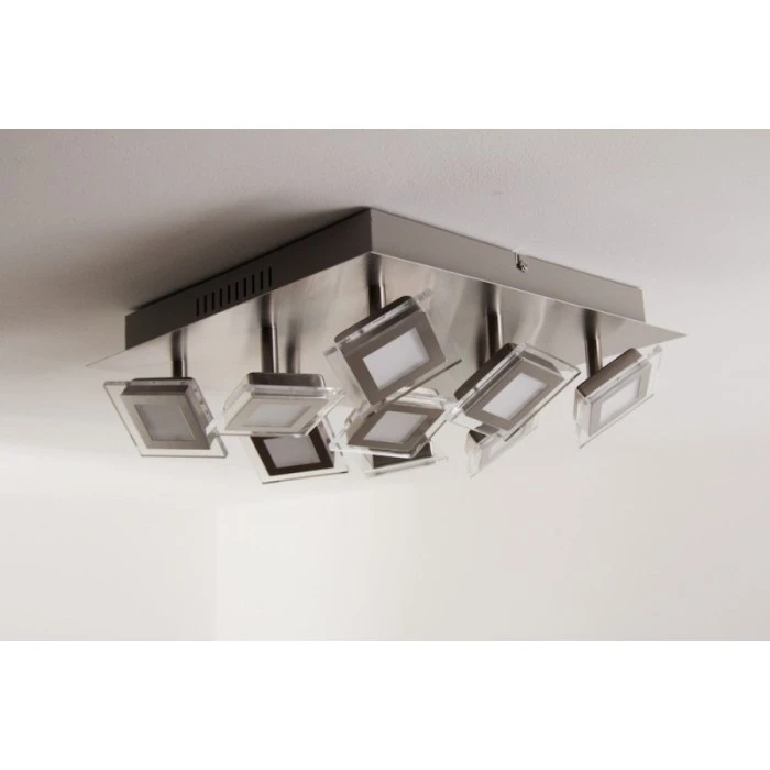 Wofi Leuchten Wofi Cholet Deckenleuchte LED Nickel-Matt, 9-flammig 4 Wofi Leuchten Wofi Cholet Deckenleuchte LED Nickel-Matt, 9-flammig – Bild 4
